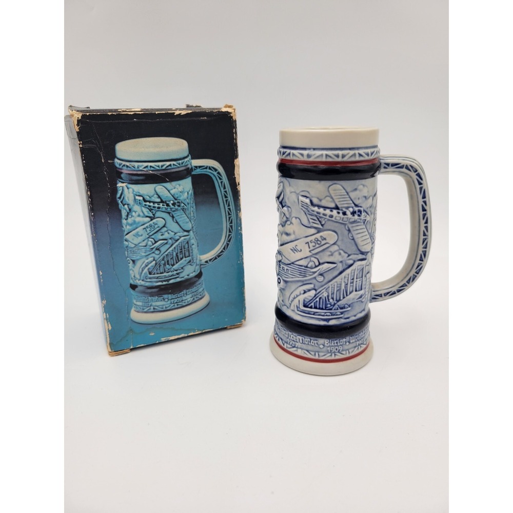 Vintage Avon Flying Classics Ceramic Stein Mug In Original Box Made In Brazil